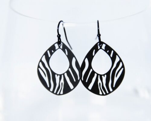 ovale oorbellen met zebra print