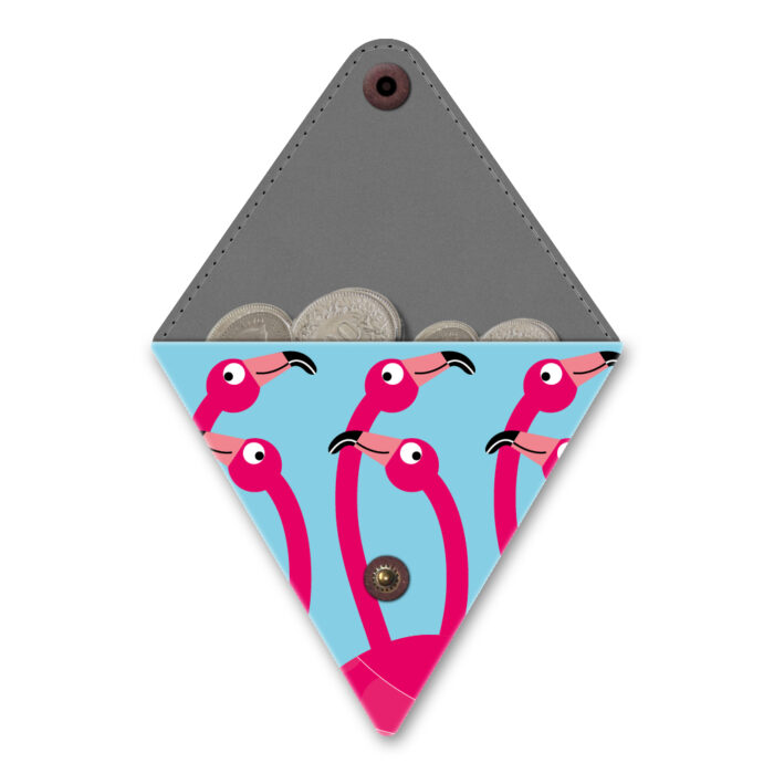 Papieren driehoek portemonneetje flamingo party 1