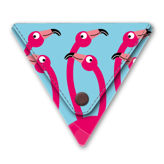 Papieren driehoek portemonneetje flamingo party