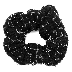 Scrunchies haarelastiek woven Black-white