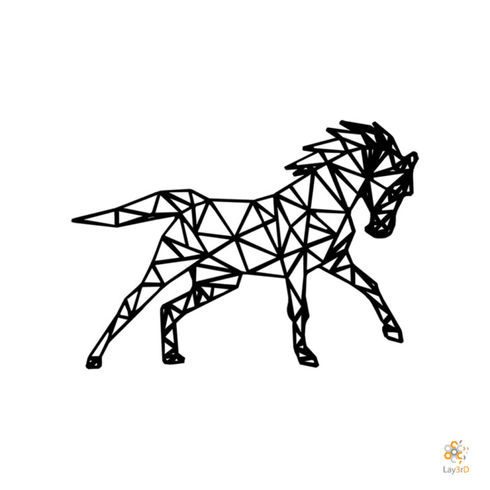Houten wanddecoratie paard