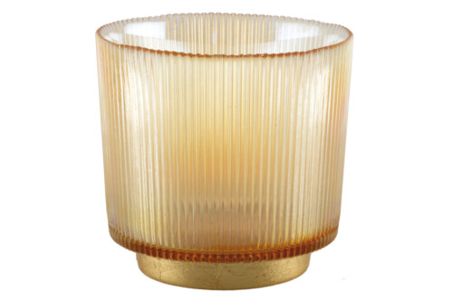 Gouden glazen vaas met ribbels(4)