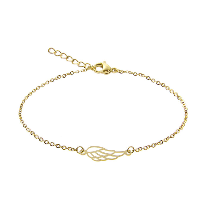 Armbandje - goud plated engelvleugel (2)