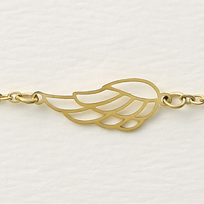 Armbandje - goud plated engelvleugel (3)