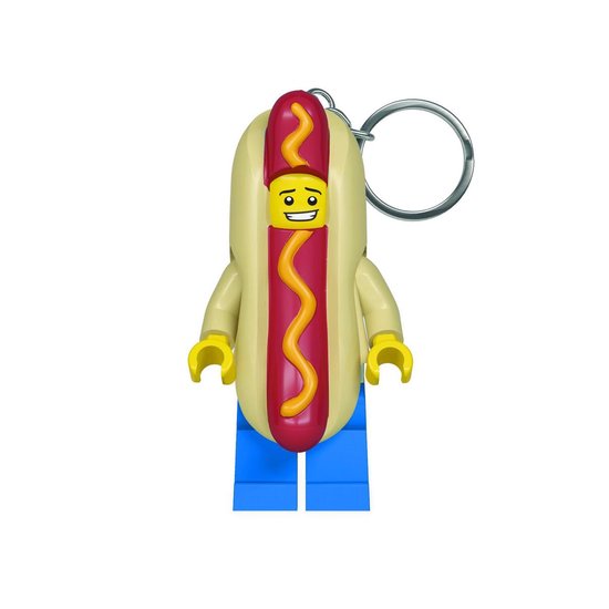 Lego sleutelhanger met led lampje - hot dog man
