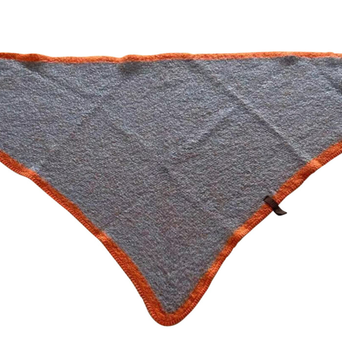 Sjaal Nina 07 - grijs met oranje rand (2)
