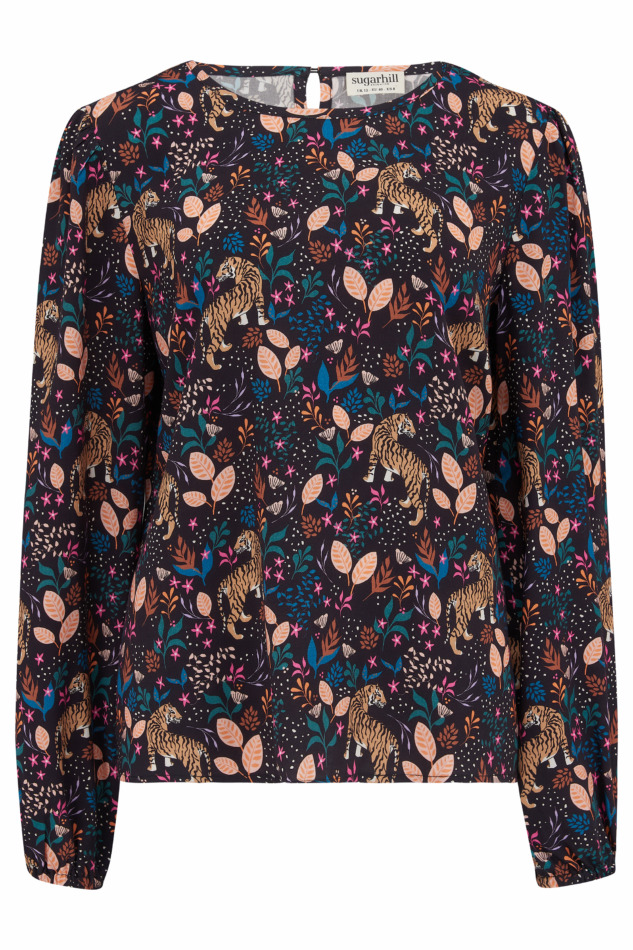 Sugarhill Brighton blouse Elaina - tijgerprint roze (4)