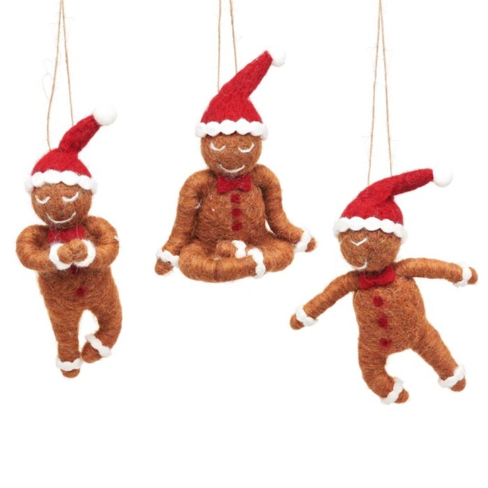 Kerstbal - Gingerbread vilten kerstmannetjes