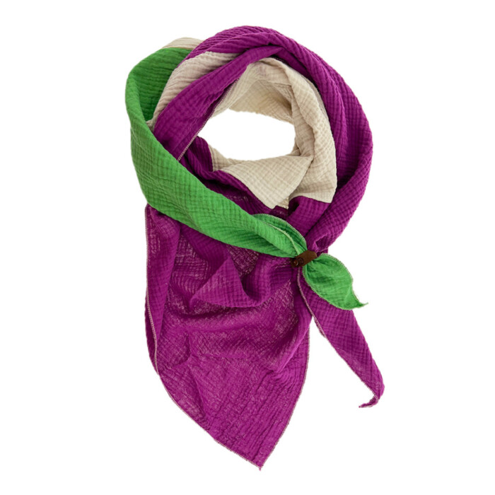 Sjaal Lot83 - Yara tricolore violet-groen-beige