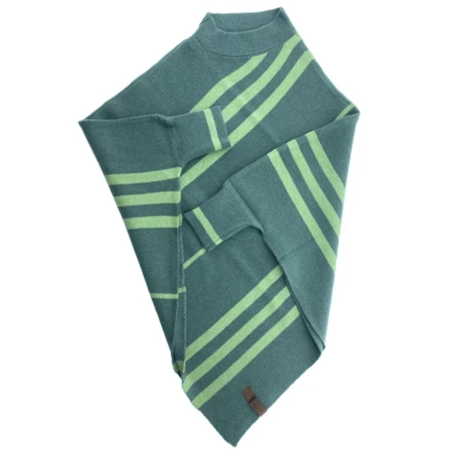 Poncho Lot 83 - Mint met groene strepen