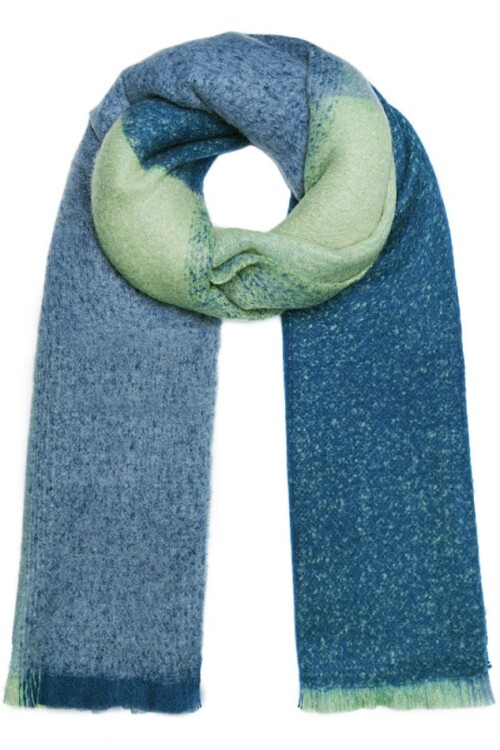 Sjaal kleurovergang - blauw met groen