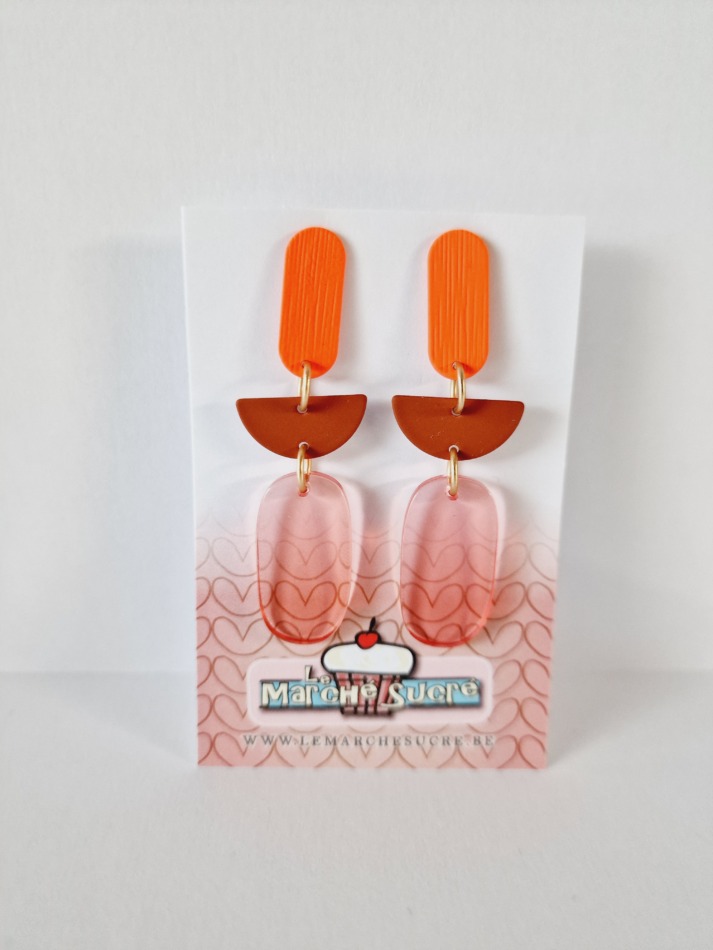 Oorbellen_756 - Ovalen oorsteker met transparante hars hanger