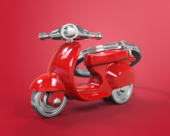 Sleutelhanger - rode scooter (1)