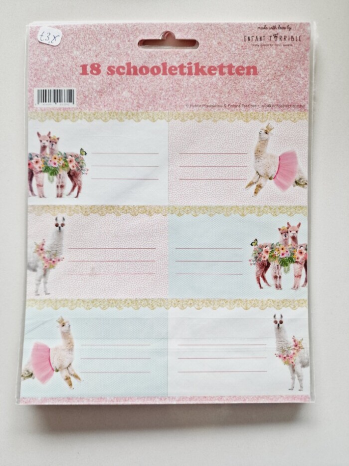 Schooletiketten lama