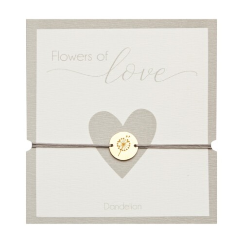 Armband glanzend goud - flowers of love - Pluisbloem