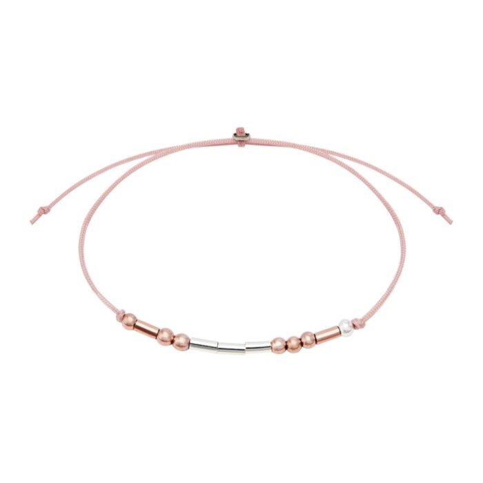 Love -armband morse code rose en zilverkleur