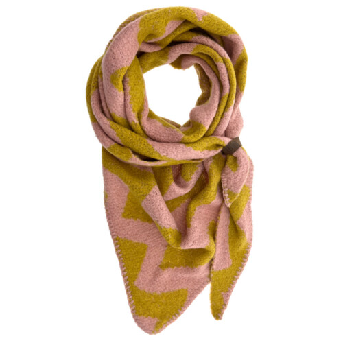 Sjaal Lot 83 Nina - Zigzag oker en roze