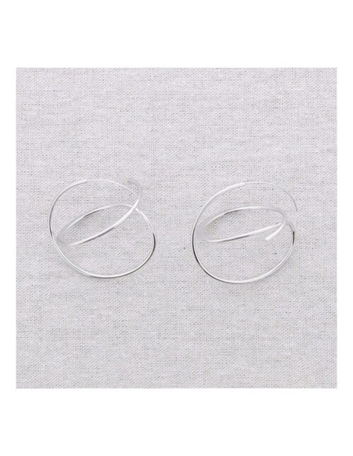 Oorbellen 3D rond - RVS zilver