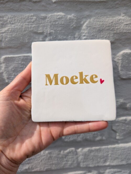 Tegel - Moeke - Crème met goud