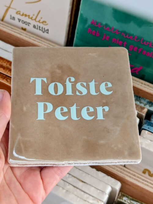 Tegel - Tofste peter - Taupe met mint