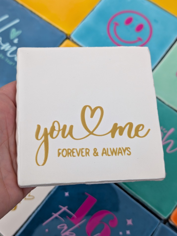 Tegel - you and me - Crème met goud