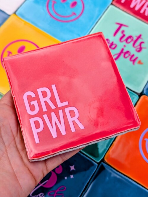 Tegel - Girlpower - Rood met warm roze