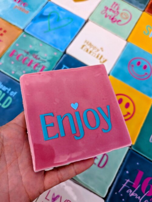 Tegel - Enjoy - Roze met warm blauw