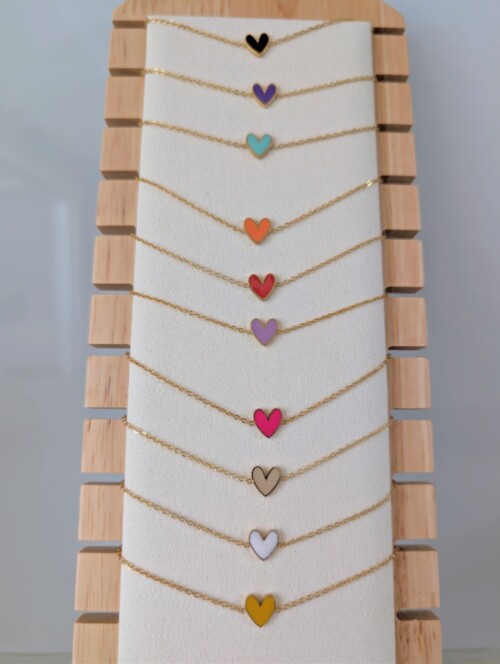 Armband met hartje in emaille - Roestvrij staal