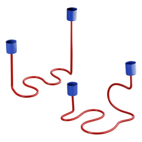 Kandelaar rood - blauw in 2 varianten