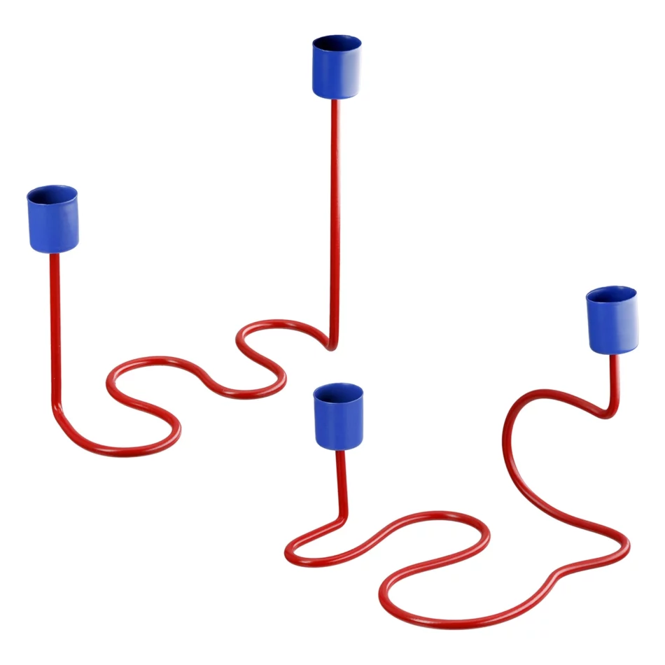 Kandelaar rood - blauw in 2 varianten