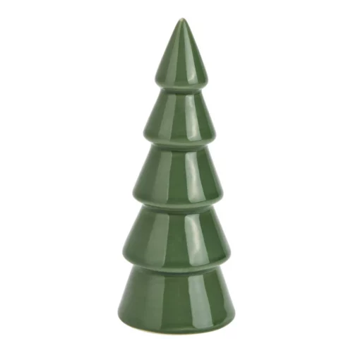 Keramische kerstboom 6x16x6cm - Groen