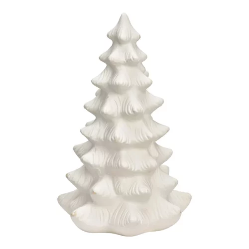 Porseleinen kerstboom 14x21x14cm - Wit