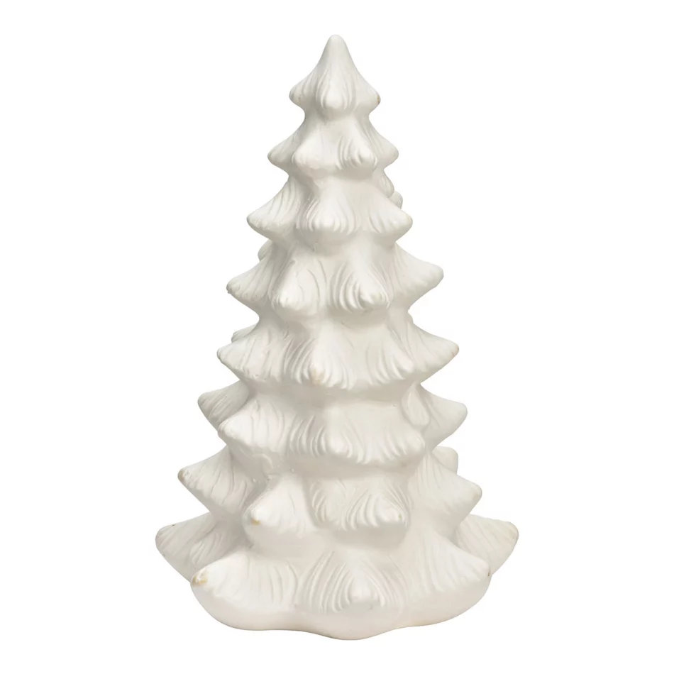 Porseleinen kerstboom 14x21x14cm - Wit