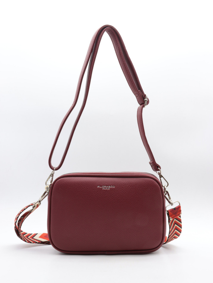 Rechthoekige handtas cross body – Wijnrood