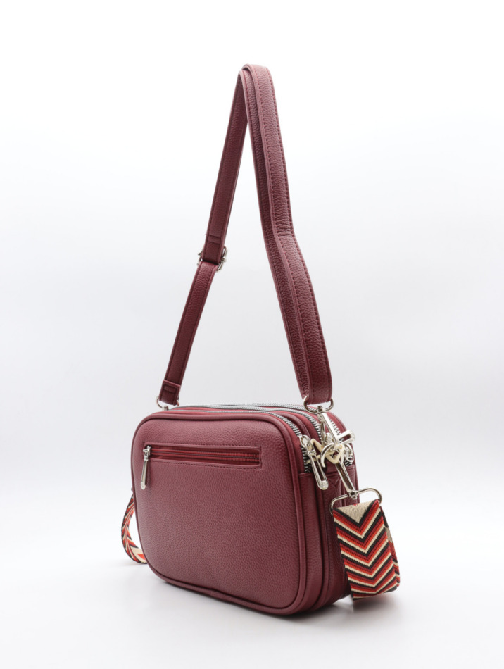 Rechthoekige handtas cross body – Wijnrood