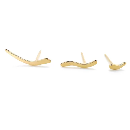 Set van 3 vergulde en opeenvolgende oorbellen - Nadja Carlotti