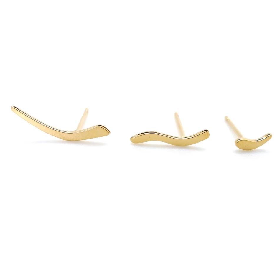 Set van 3 vergulde en opeenvolgende oorbellen - Nadja Carlotti